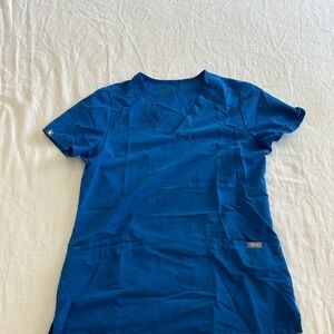 Women's figs royal Blue V-Neck Scrub Top